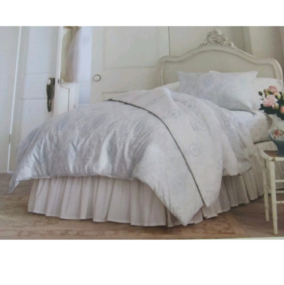 Simply Shabby Chic Gray Blue Damask Twin Comforter 100% Cotton - Picture 1 of 4